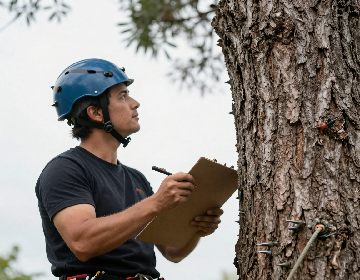 Professional arborist performing tree care services